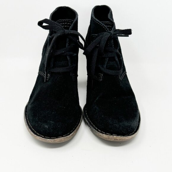 Clarks Unstructured Womens Black Suede Leather Lace up Booties Size 9 - Picture 2 of 10